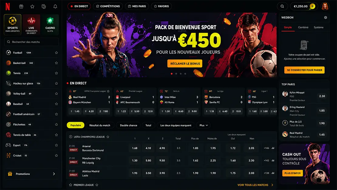 Netflix : casino en direct, paris sportifs et paris en direct